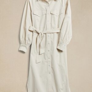 NWT BR Elegant Cream Shirt Dress
